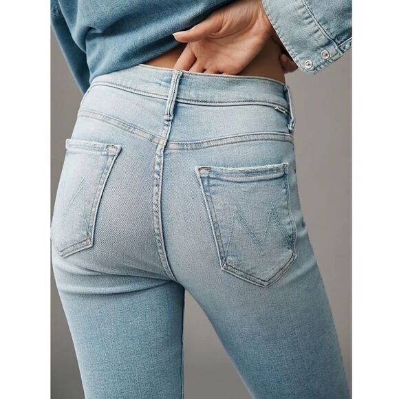 NWT Mother Insider Crop Step Fray Hem Limited Edition Light Denim Straight Jeans - Picture 16 of 16